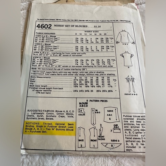 Vintage Butterick and McCall’s patterns - dresses and blouses - size 8 - Picture 3 of 9